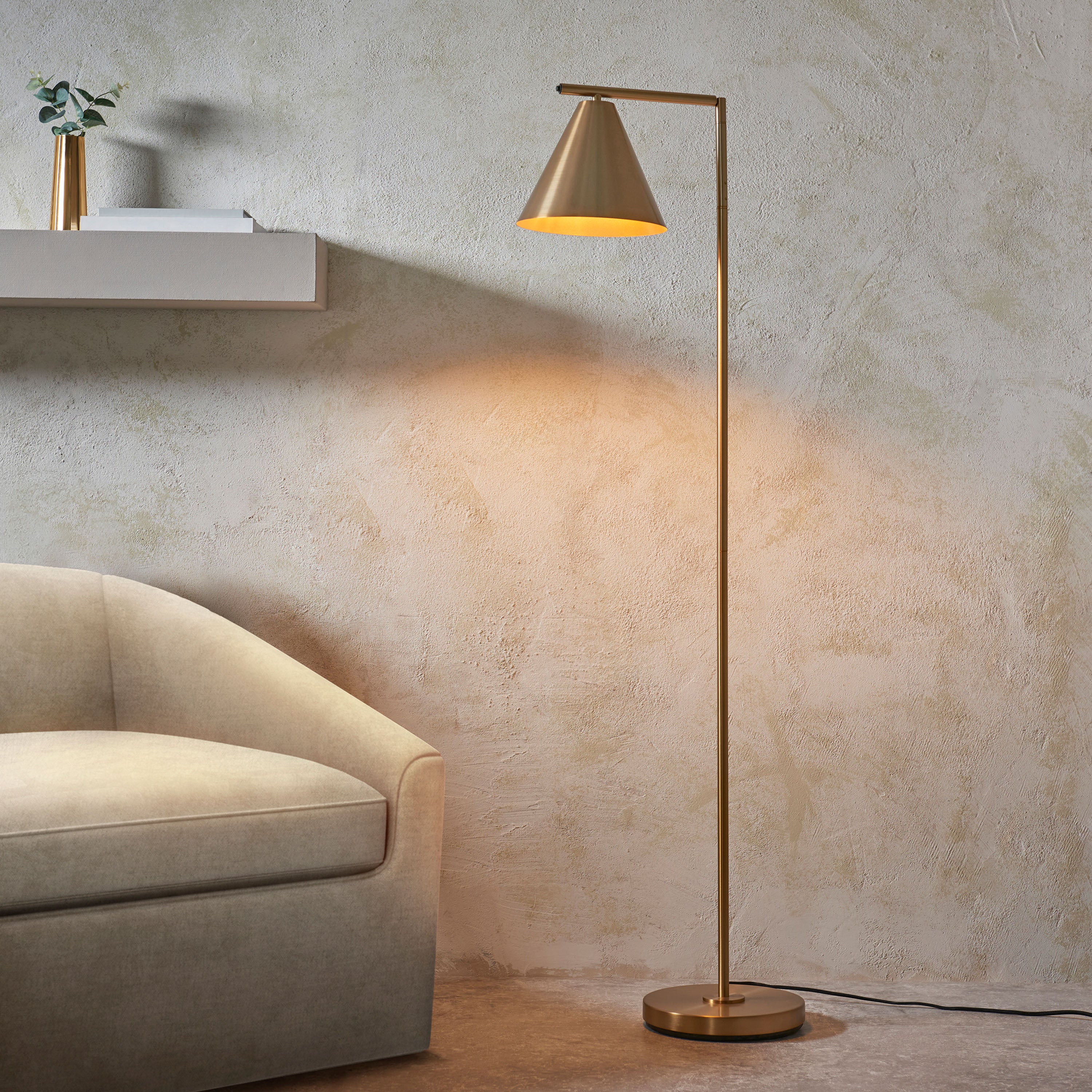 Ariana Antique Brass Floor Lamp